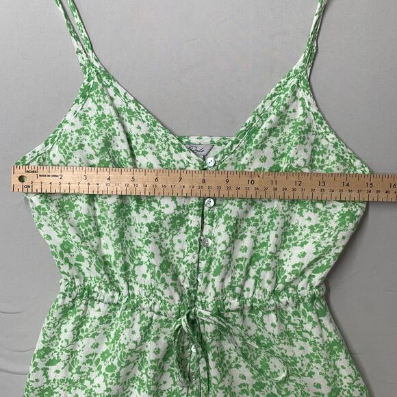 Rails Women Frida Dress XS Green Texture Floral Dress Sleeveless Sundress Ruffle - Picture 7 of 13